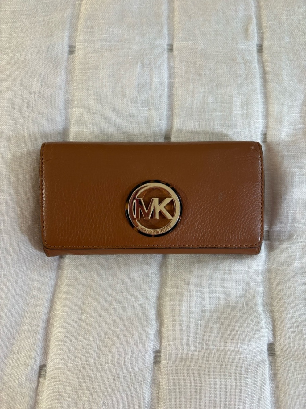 Michael Kors Cognac Wallet with MK Emblem